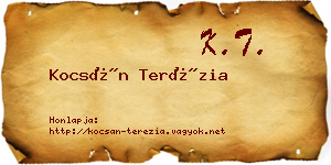 Kocsán Terézia névjegykártya