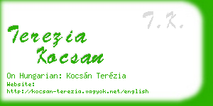terezia kocsan business card